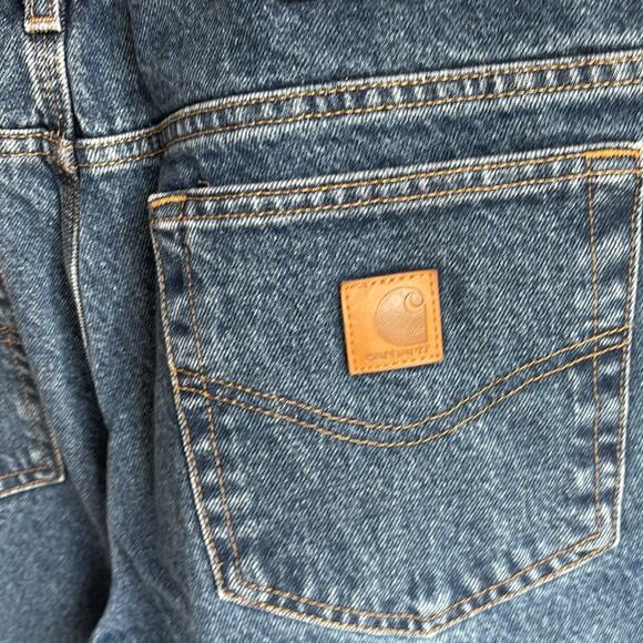 CARHARTT Men’s 32x32 Flannel Lined Relaxed Fit Denim Jeans Vintage 32 Waist - Picture 3 of 8